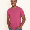 T-Shirts * | Pima Basic Crewneck Tee For Men In Red | 3750 Cranberry