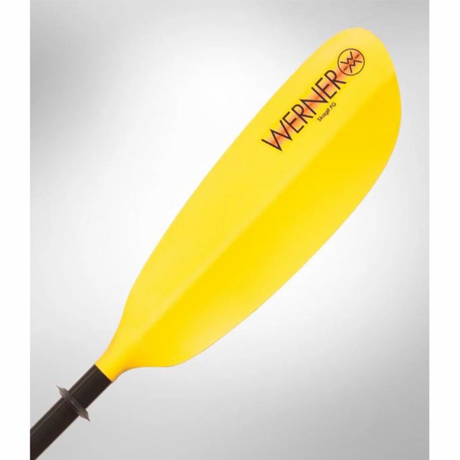 Sup & Kayak * | Werner Paddles Skagit Fiberglass Adjustable Straight Shaft Paddle Yellow