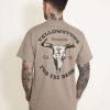 T-Shirts * | Changes Yellowstone Cattle Skull Graphic T-Shirt In Brown | 66-331-91 Sand