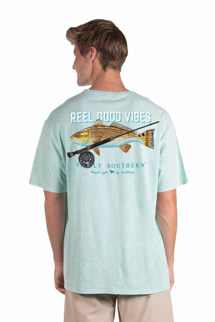 T-Shirts * | Simply Southern Point Fish T-Shirt For Men In Blue | Sc-Mn-Ss-Point Haze