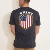 T-Shirts * | Ariat International Ariat Patriot Badge T-Shirt For Men In Grey Heather | 10045278 Charcoal