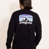 T-Shirts * | Patagonia Men'S Long-Sleeve Fitz Roy Horizons Responsibili-Tee T-Shirt In | 38514-Blk Black