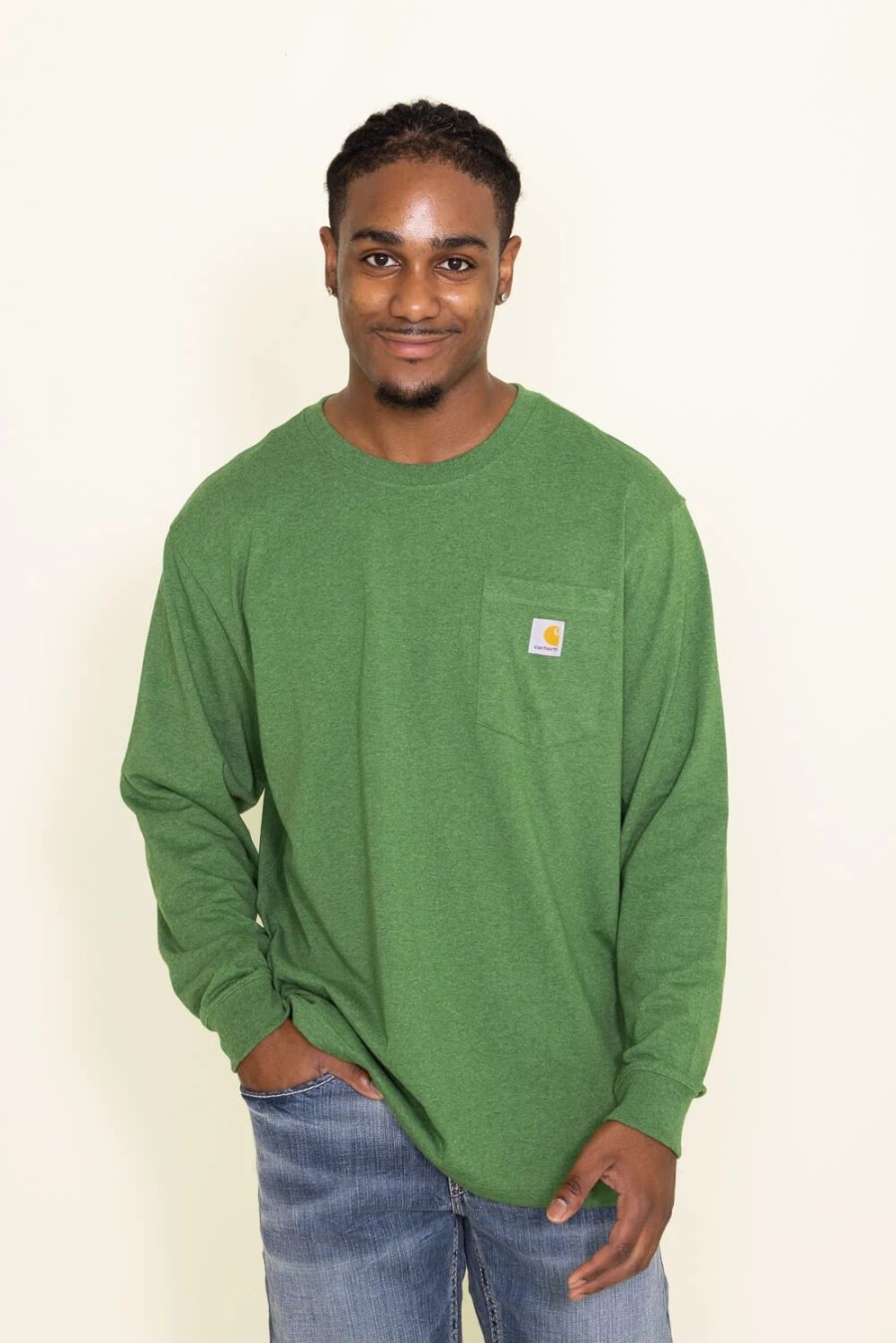 T-Shirts * | Carhartt Loose Fit Pocket Long Sleeve Tee For Men In | K126-L01 Green